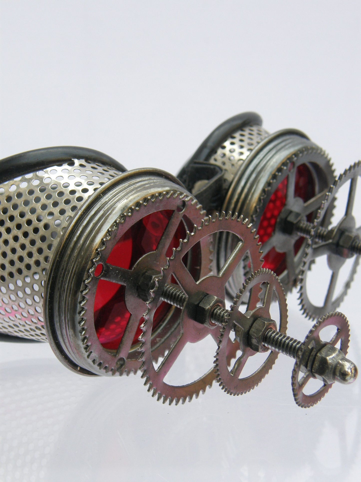Mesh Goggles Silver Colored Telescopic Cogs