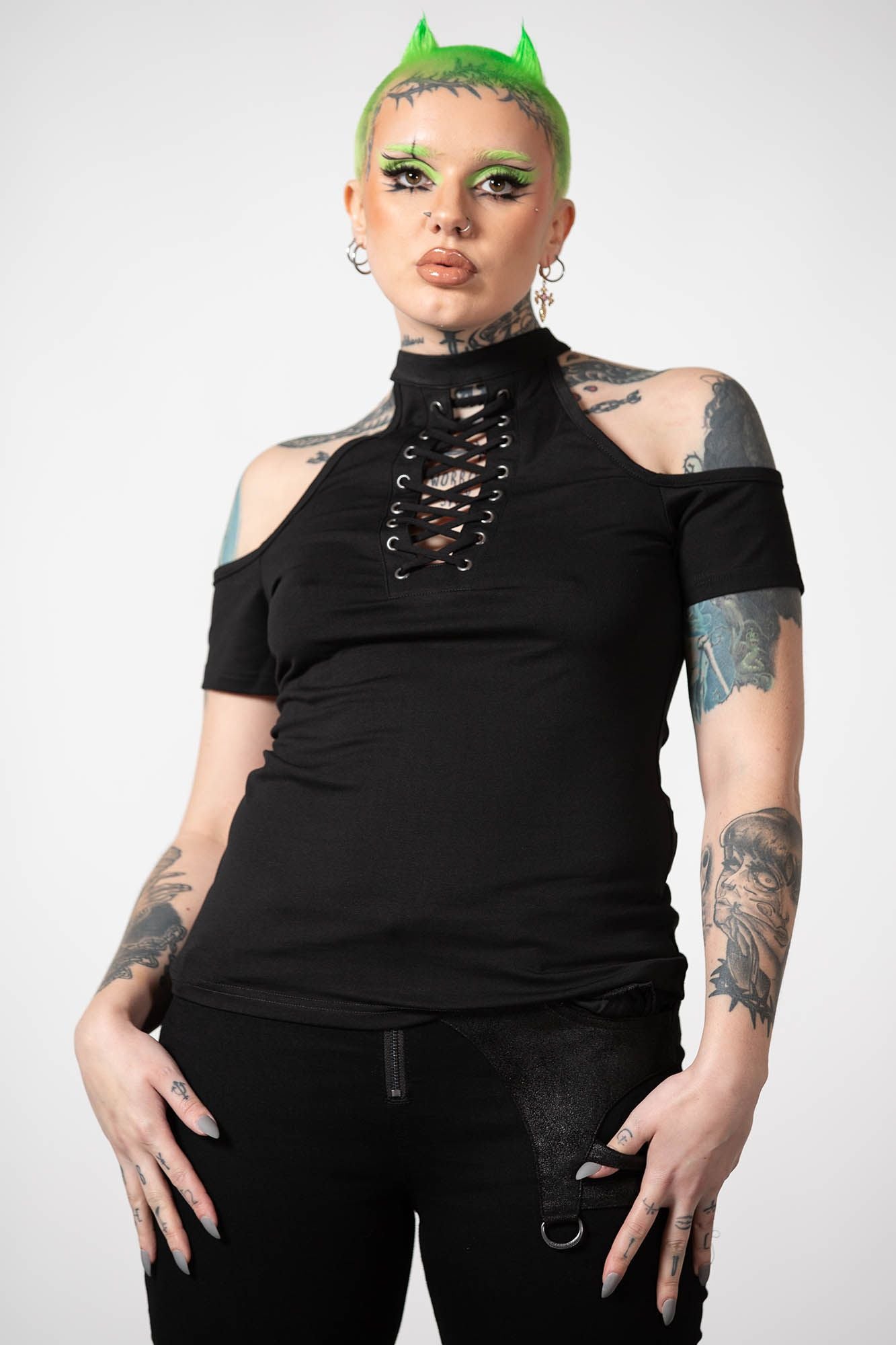 Killstar No Secrets Cap Sleeve Top