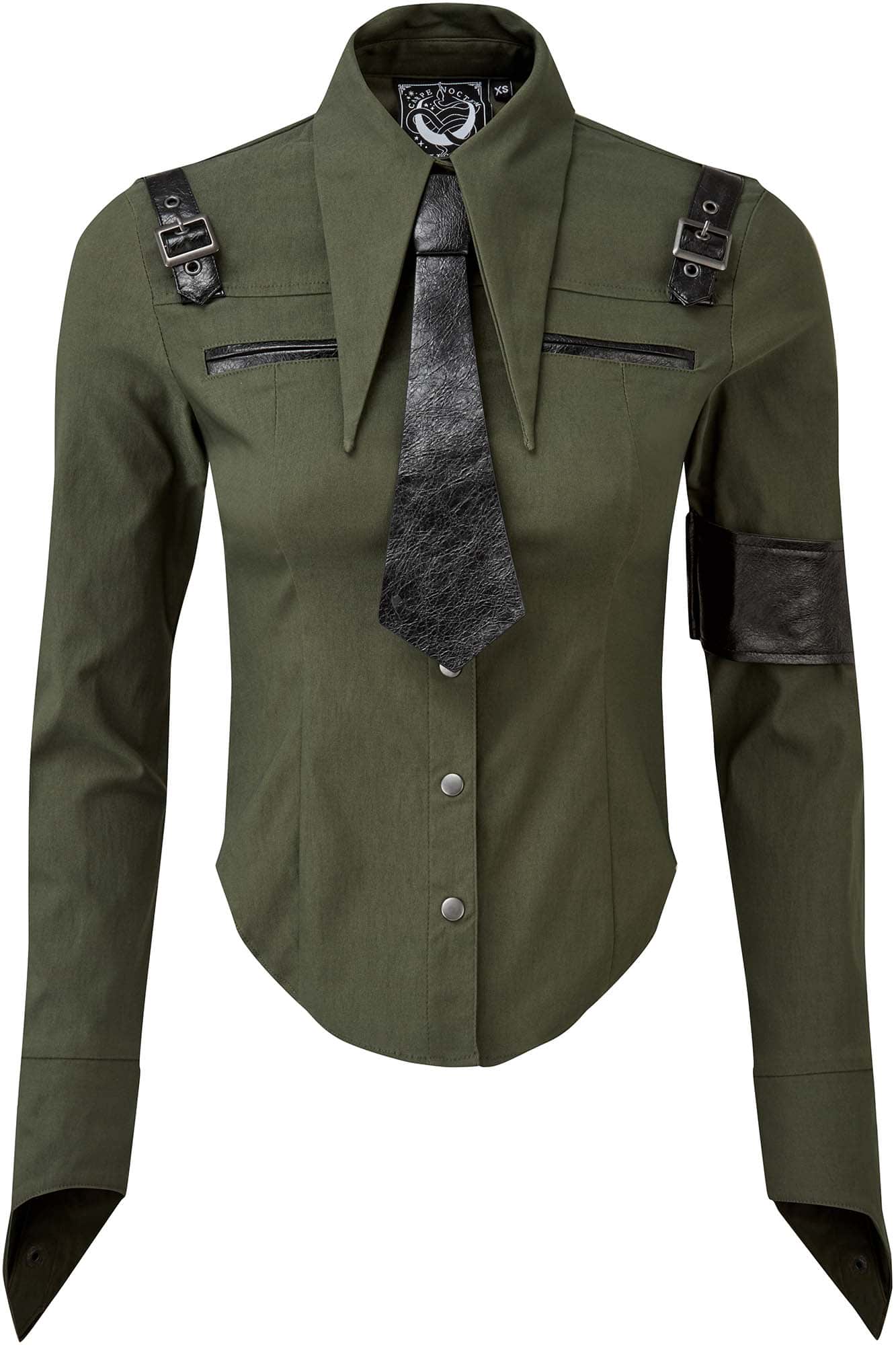 Killstar Secret Mission Button-Up Shirt Khaki