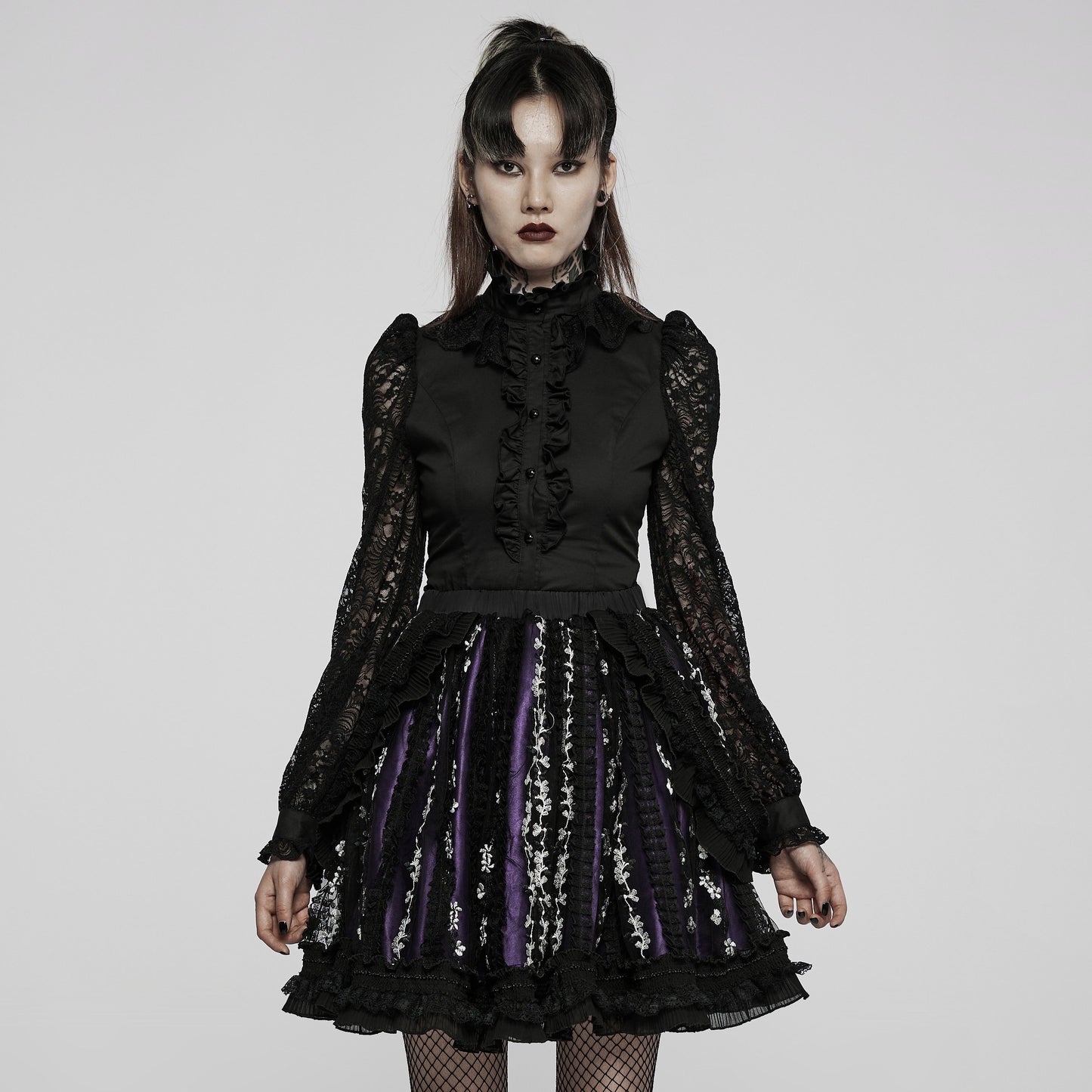 Blossom Rok Paars - Zwart