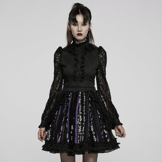 Blossom Rok Paars - Zwart