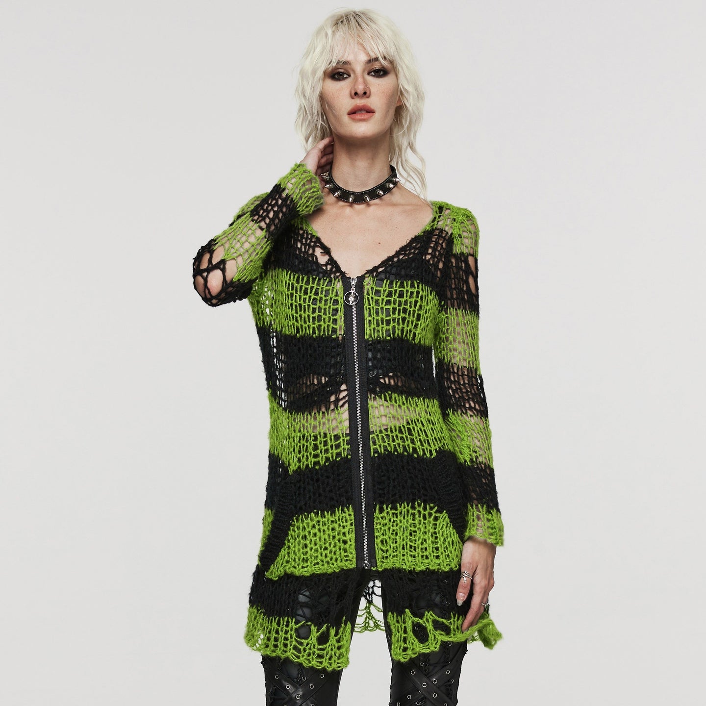 Viral Cardigan Black - Green
