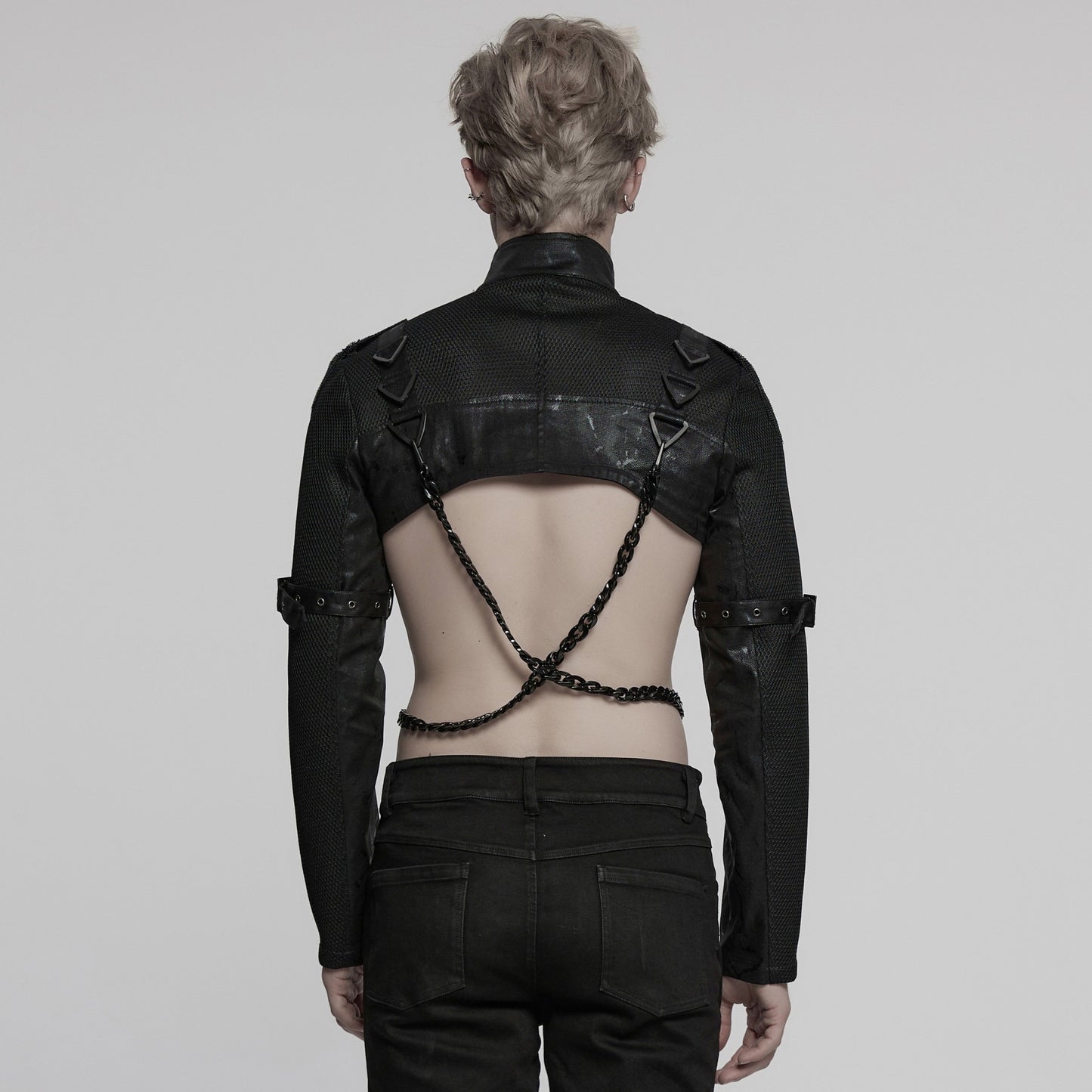 Punk Rave Black Mission Top - Shrug Male