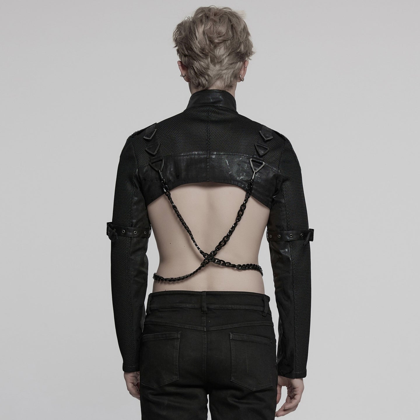 Punk Rave Black Mission Top - Shrug Male