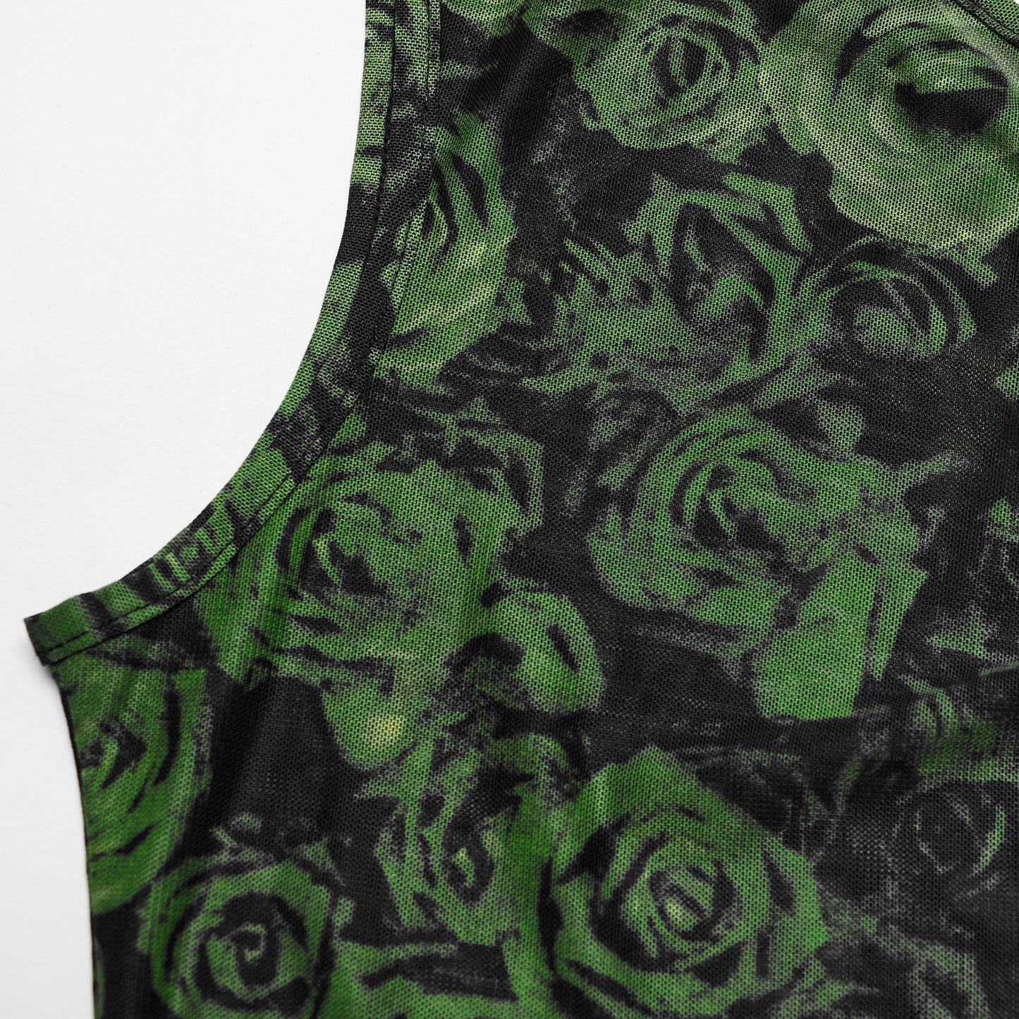 Punk Rave Action Top Green Roses