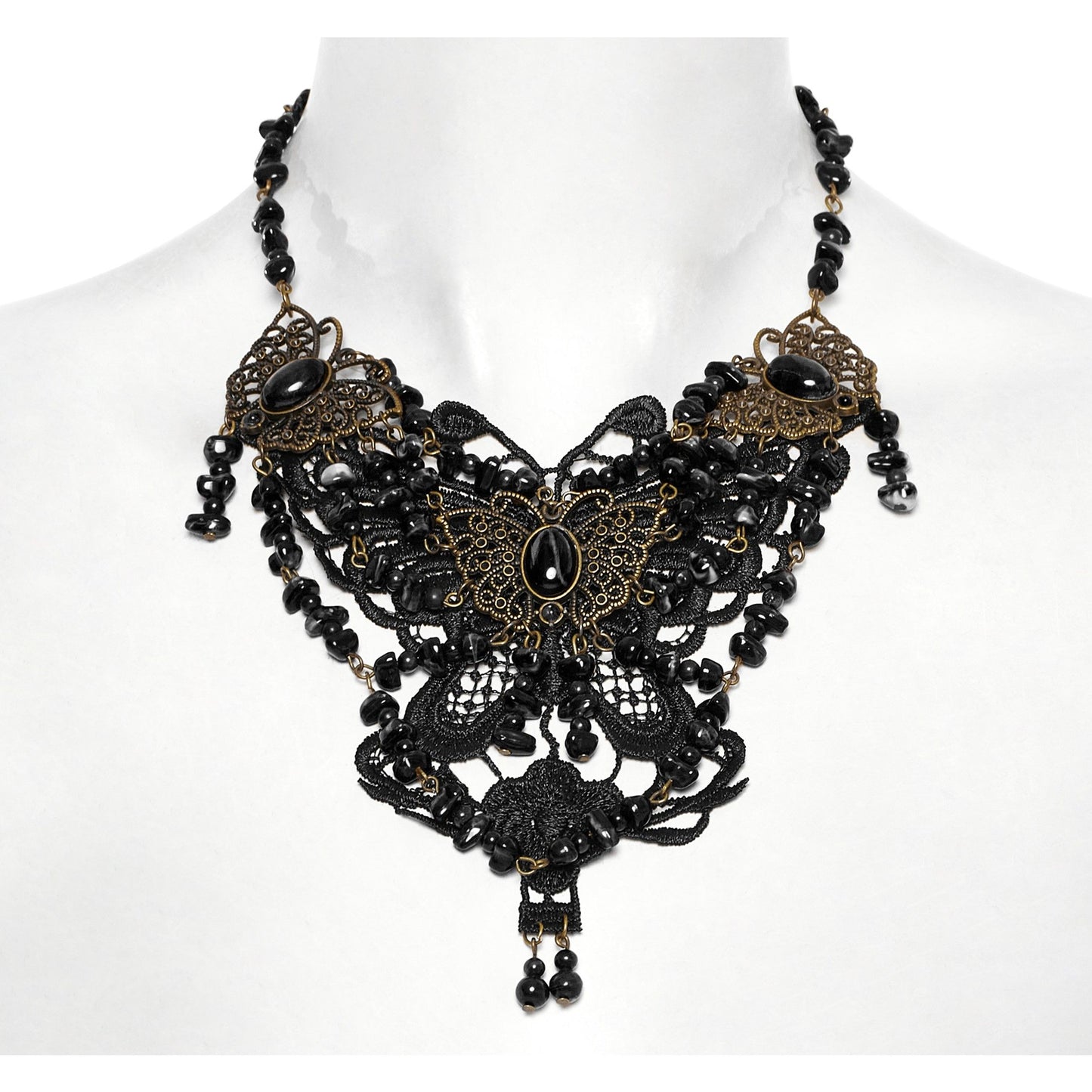 Steampunk Butterfly Halsketting Zwart