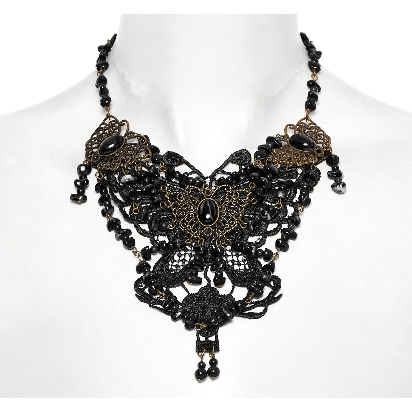 Steampunk Butterfly Halsketting Zwart