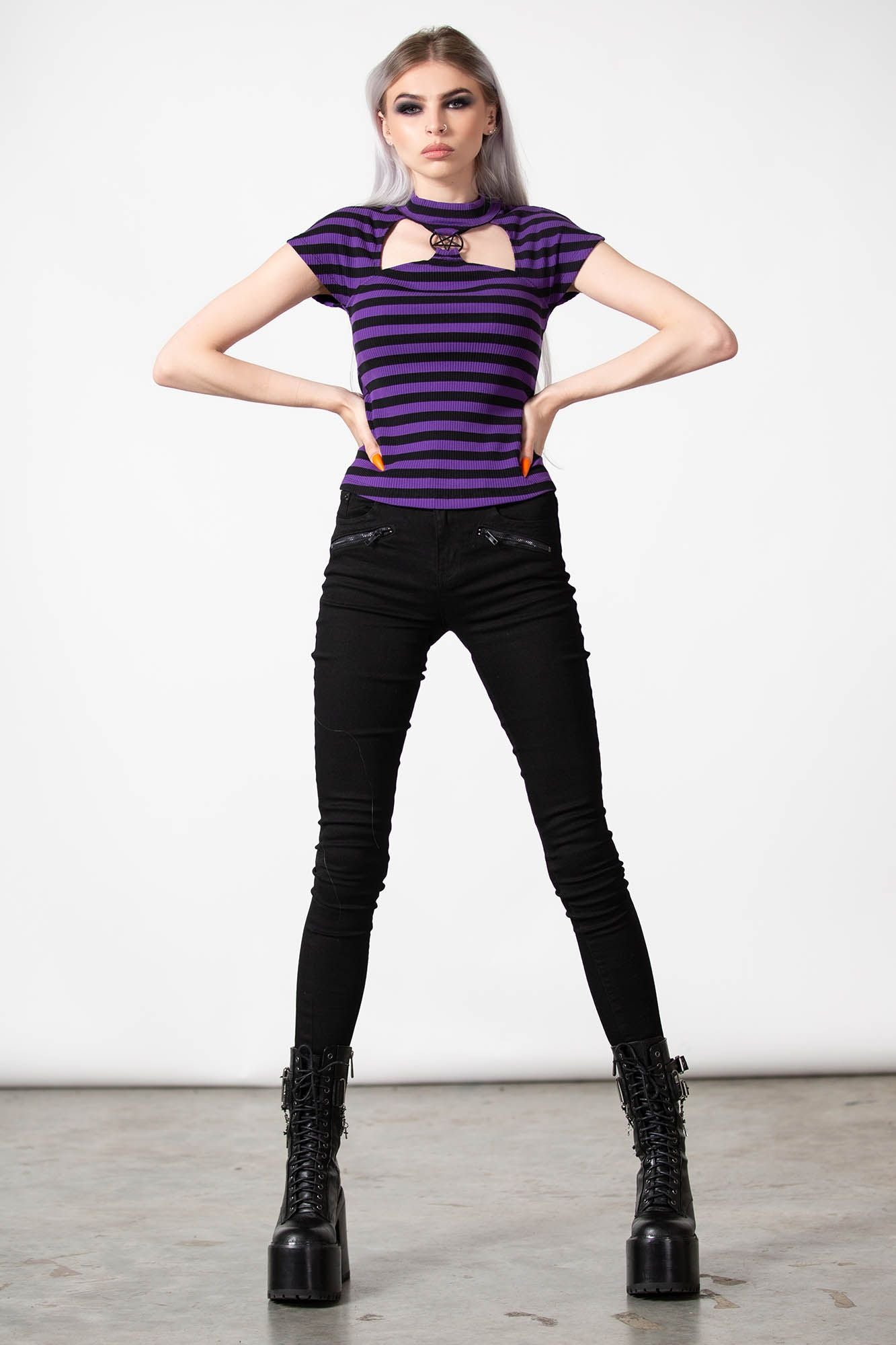 Killstar Lamia Top Purple - Black