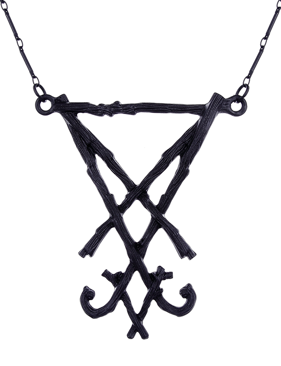 Lucifer Sigil Black Pendant - Necklace