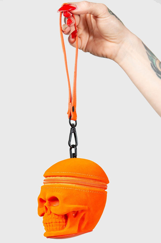 Grave Digger Coin Purse Orange Velvet