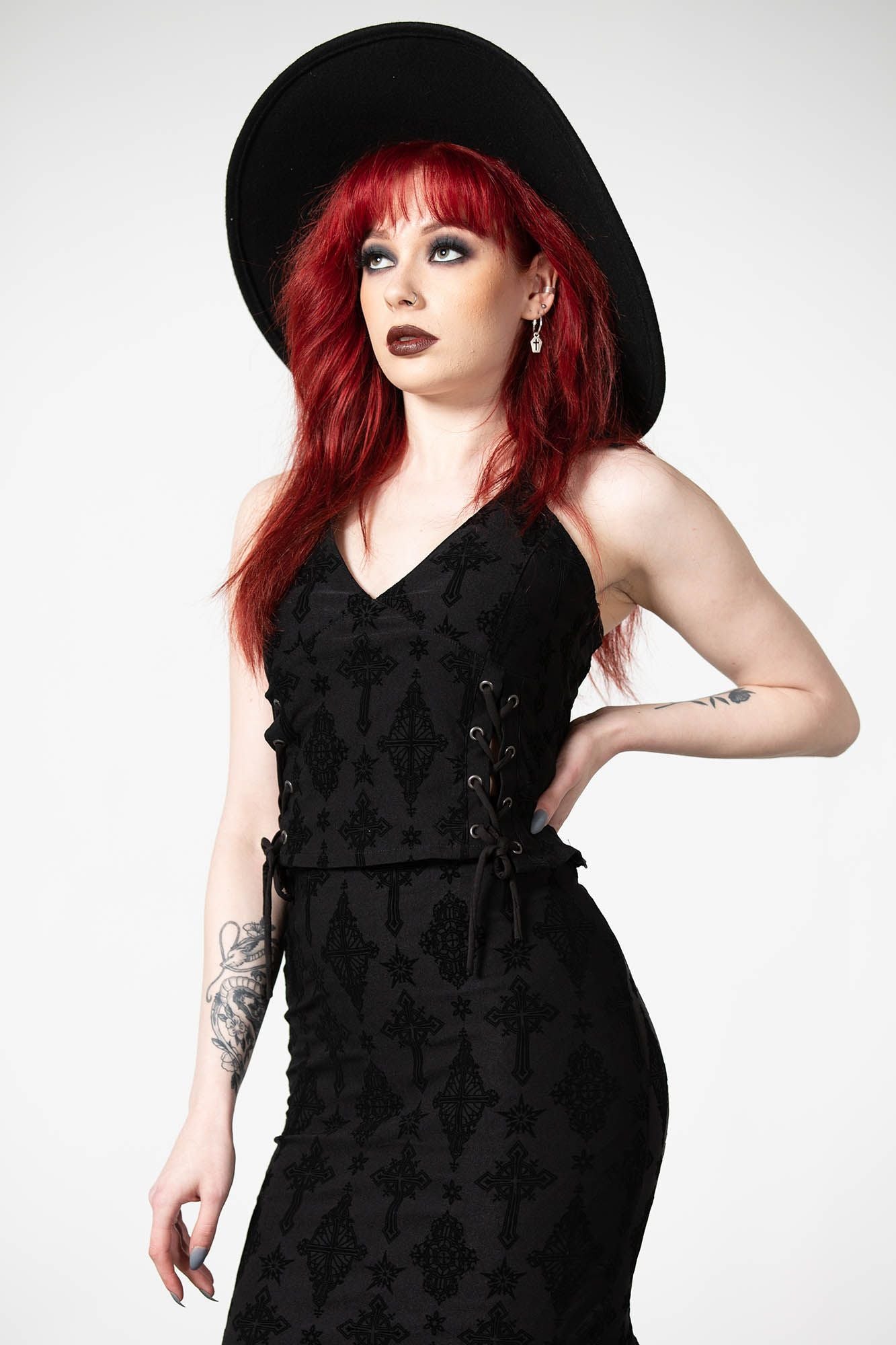Killstar Aria Flocked Halter Top