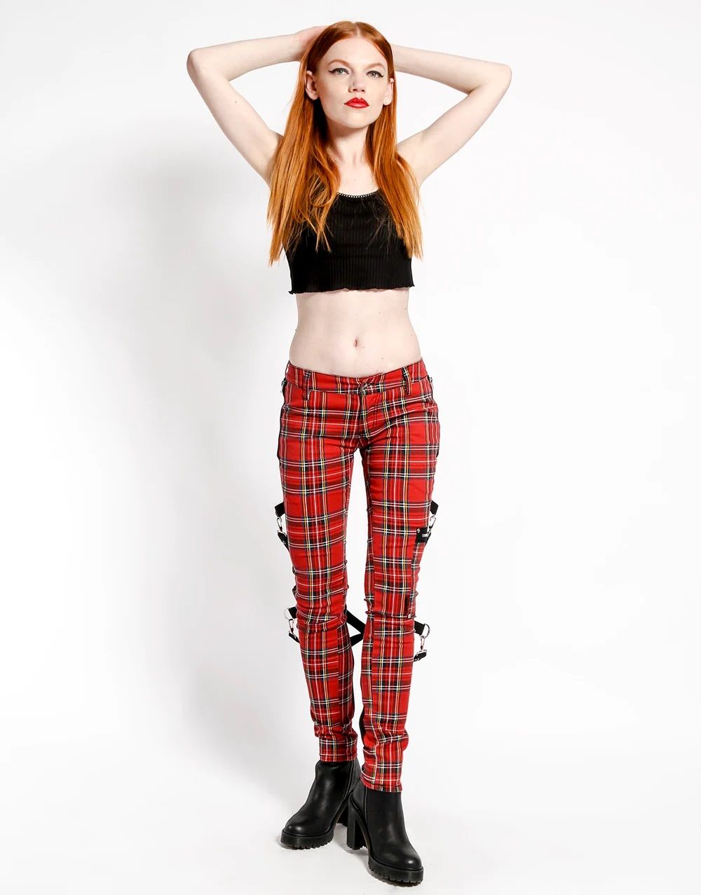 Red Plaid Chaos Broek