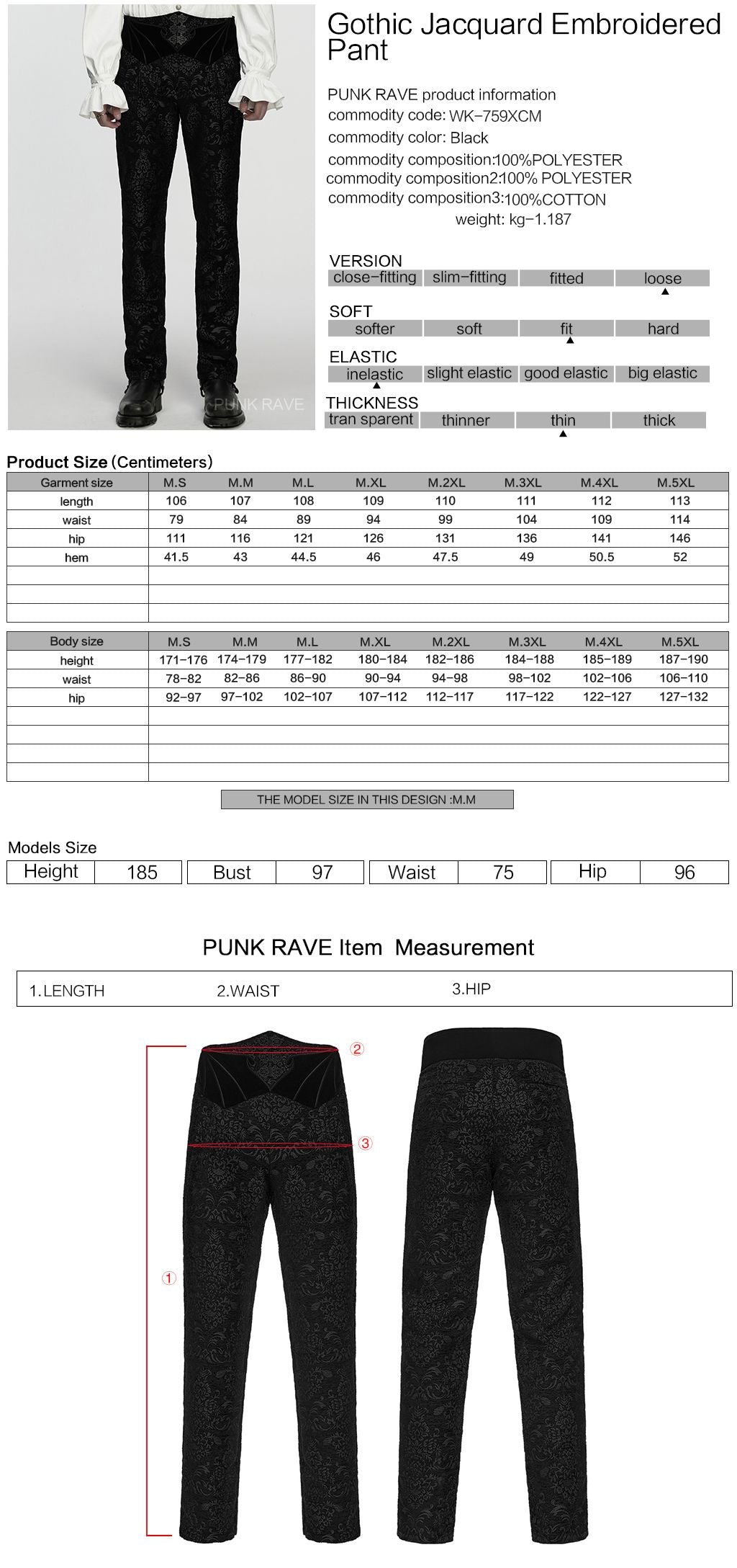 Punk Rave Awake Broek Zwart