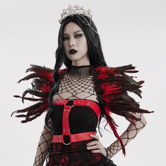 Black & Red Feathers Schouderstuk