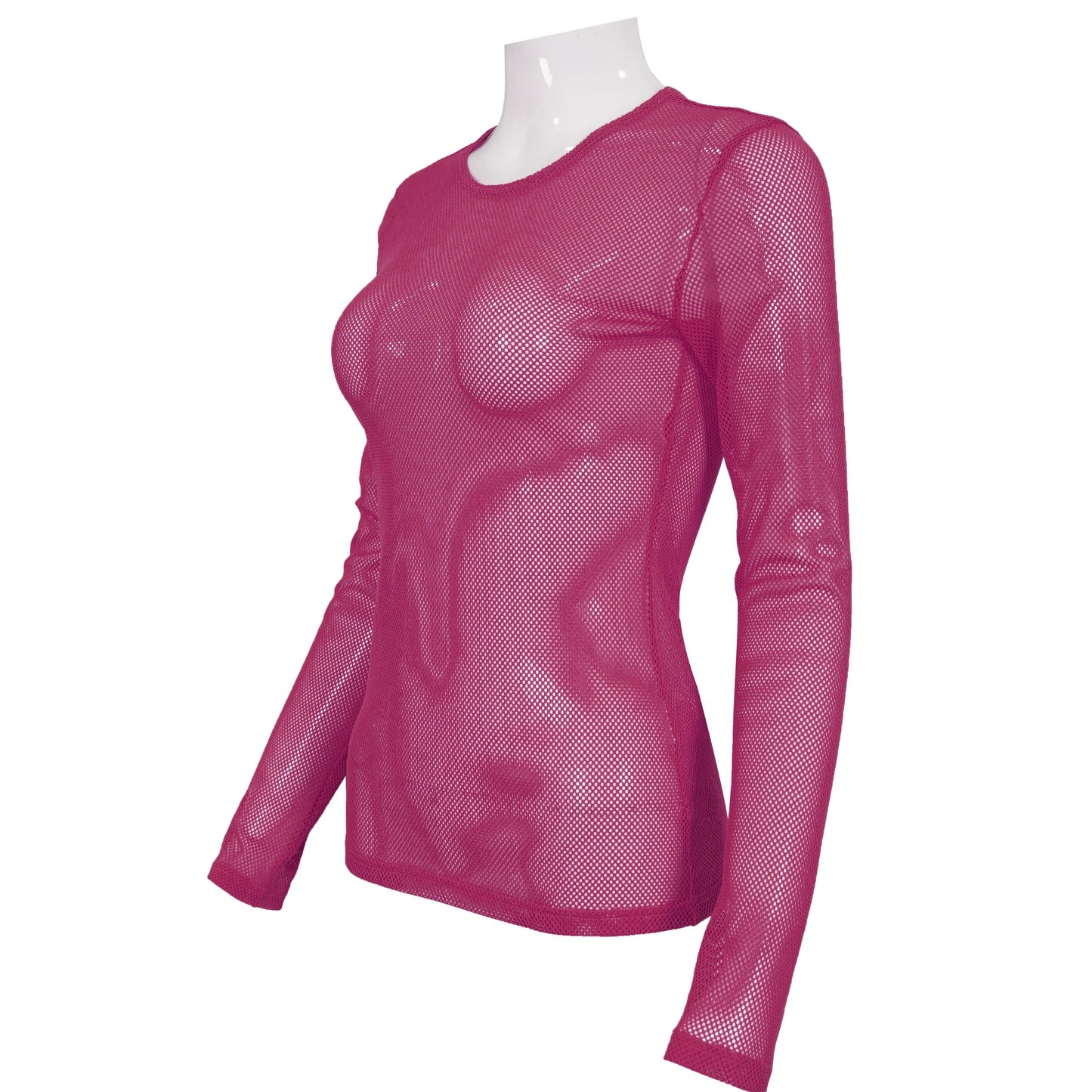 Devil Fashion Climax Long Sleeve Fishnet Top Pink