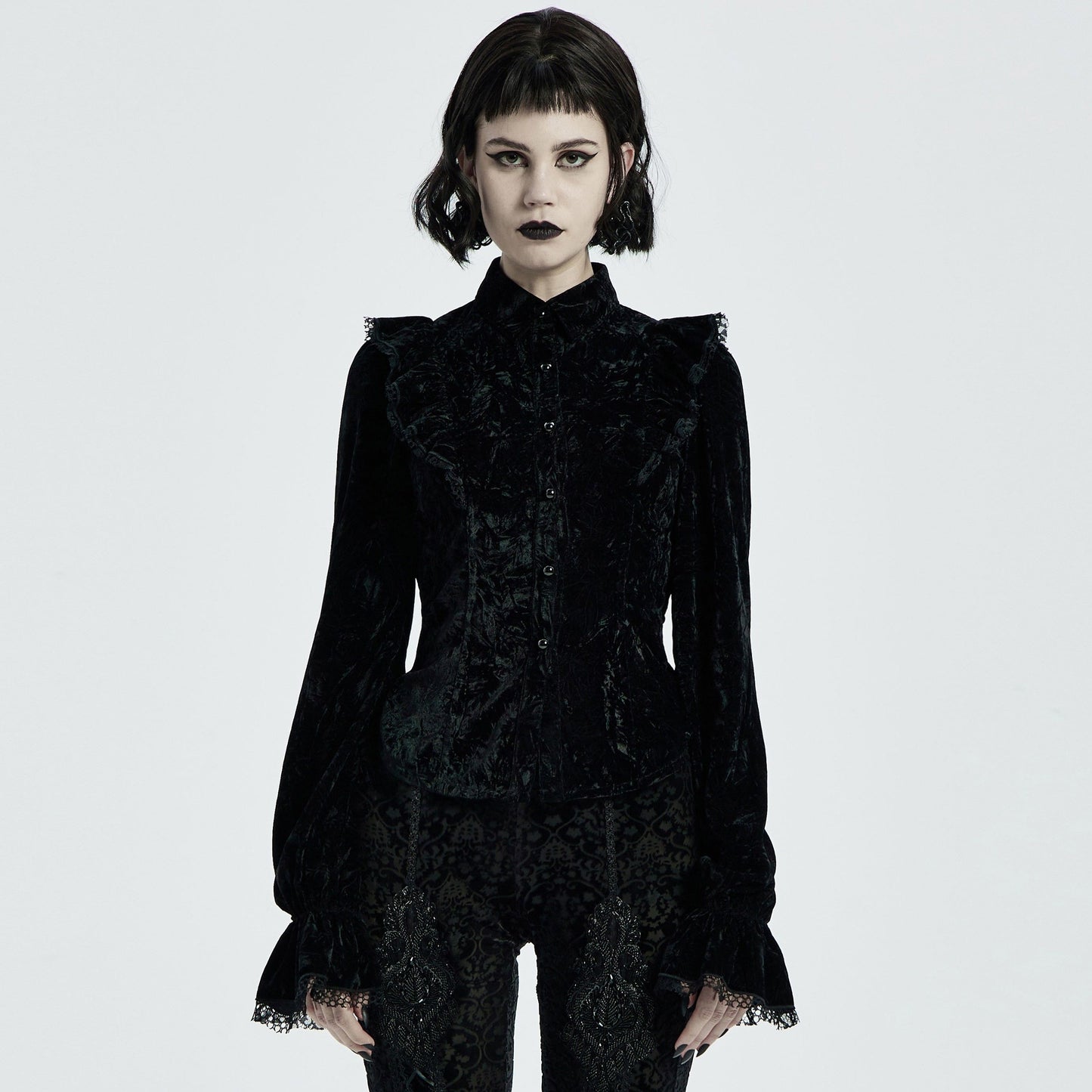 Crushed Blouse Zwart