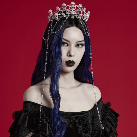 Skulls Tiara Kroon Zilver