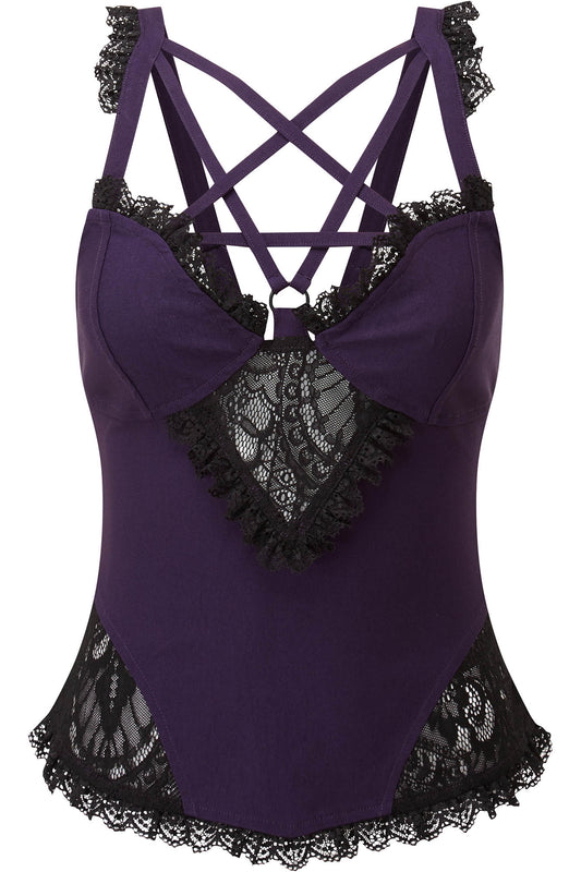 Killstar Lydia Harness Top Plum