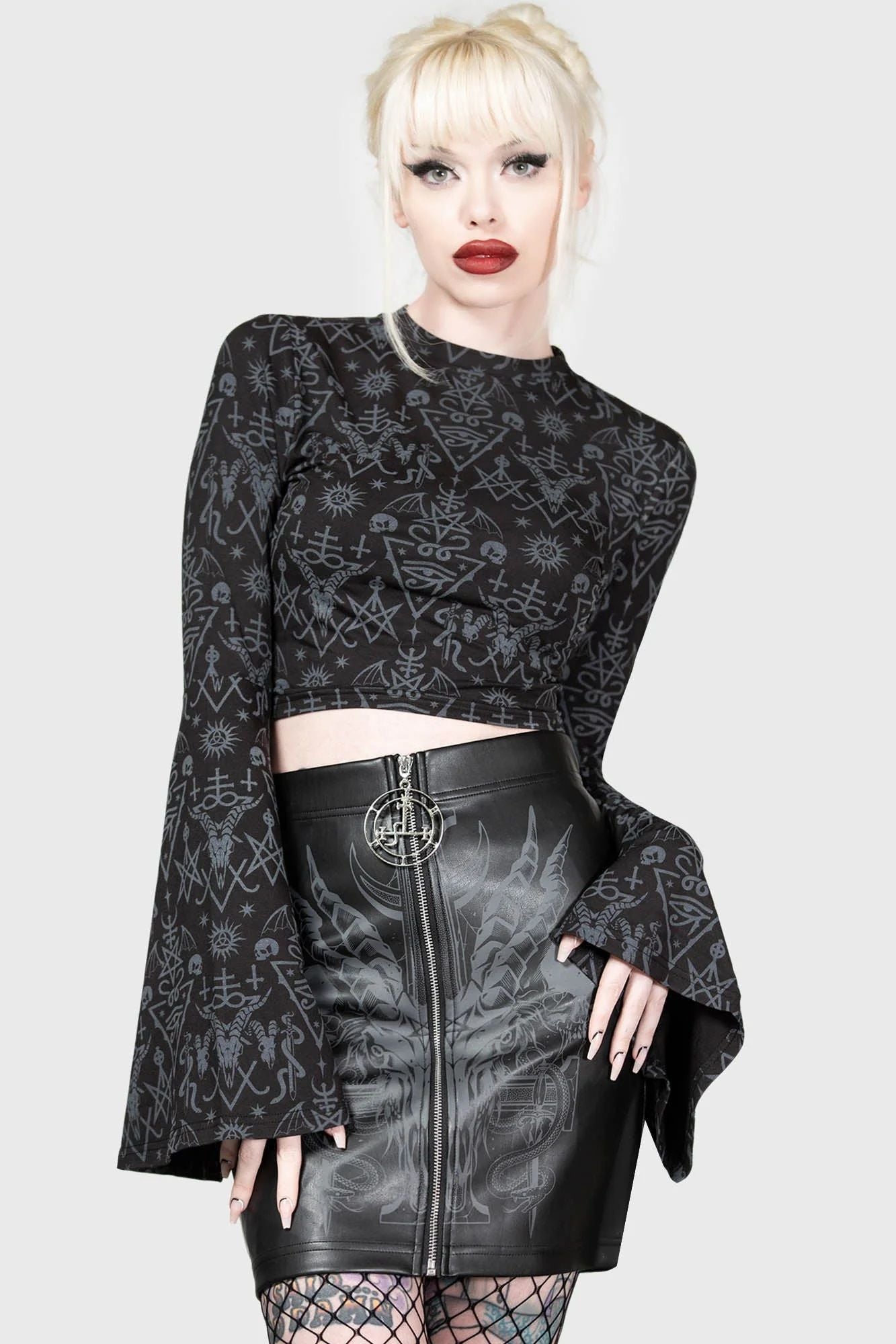 Killstar Scarlet Flame Mini Skirt