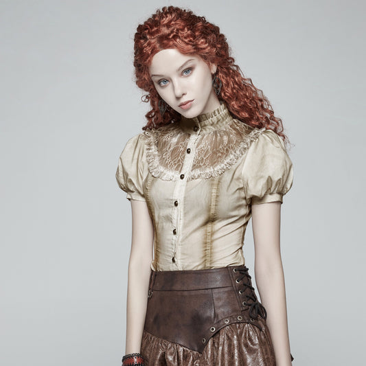 Punk Rave Passing Time Blouse Sand