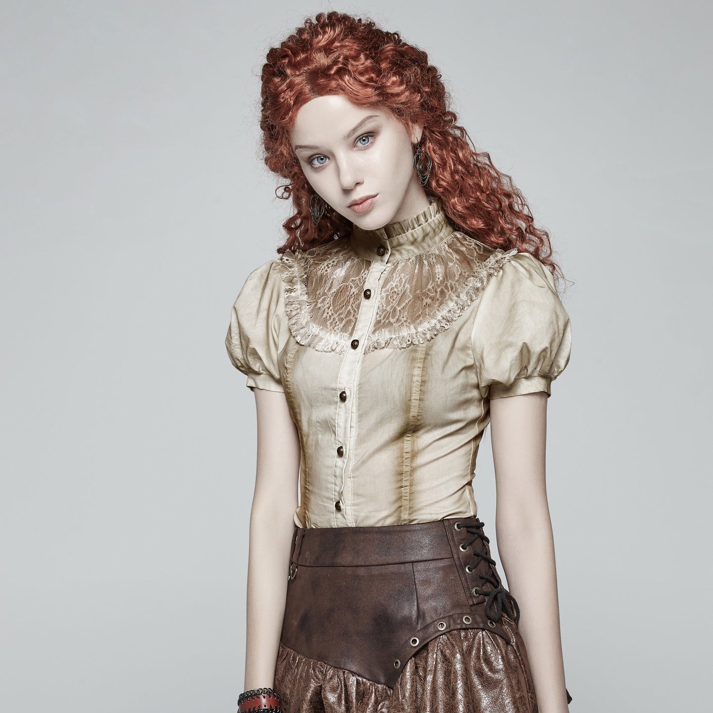 Punk Rave Passing Time Blouse Sand