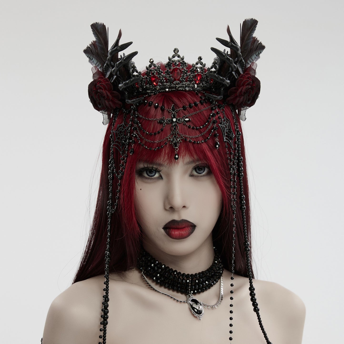 Wicked Tiara Crown Black - Red
