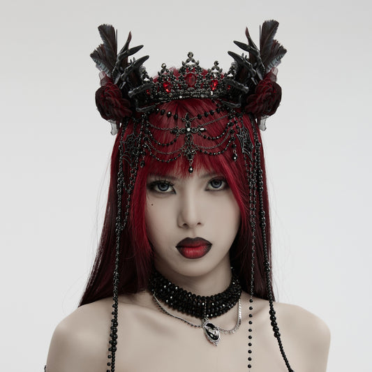 Wicked Tiara Kroon Zwart - Rood