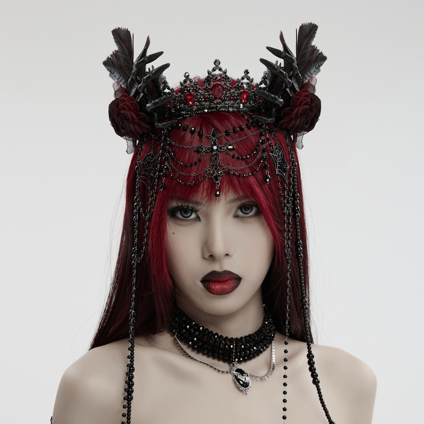 Wicked Tiara Crown Black - Red