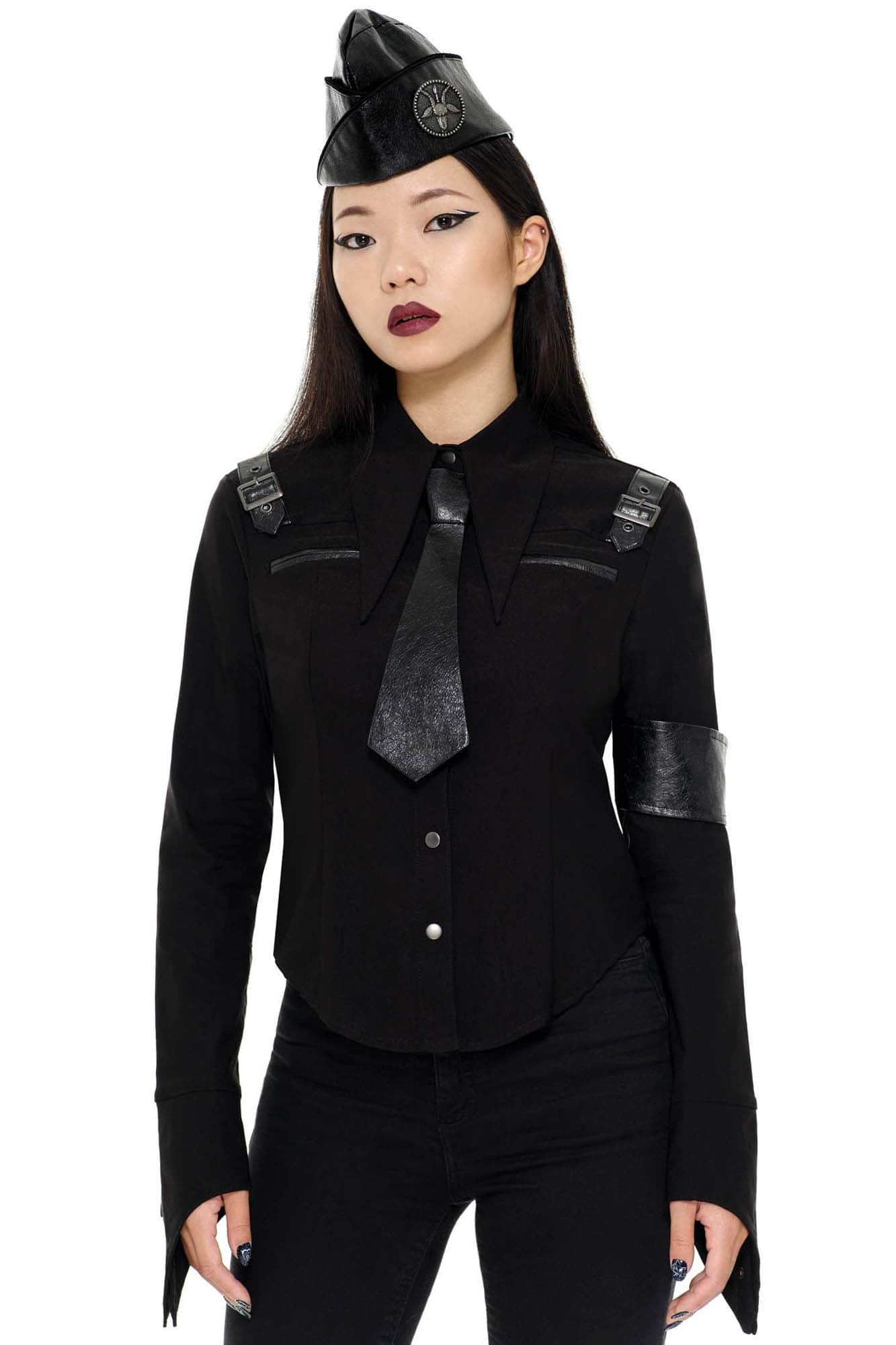 Killstar Secret Mission Button-Up Shirt Zwart