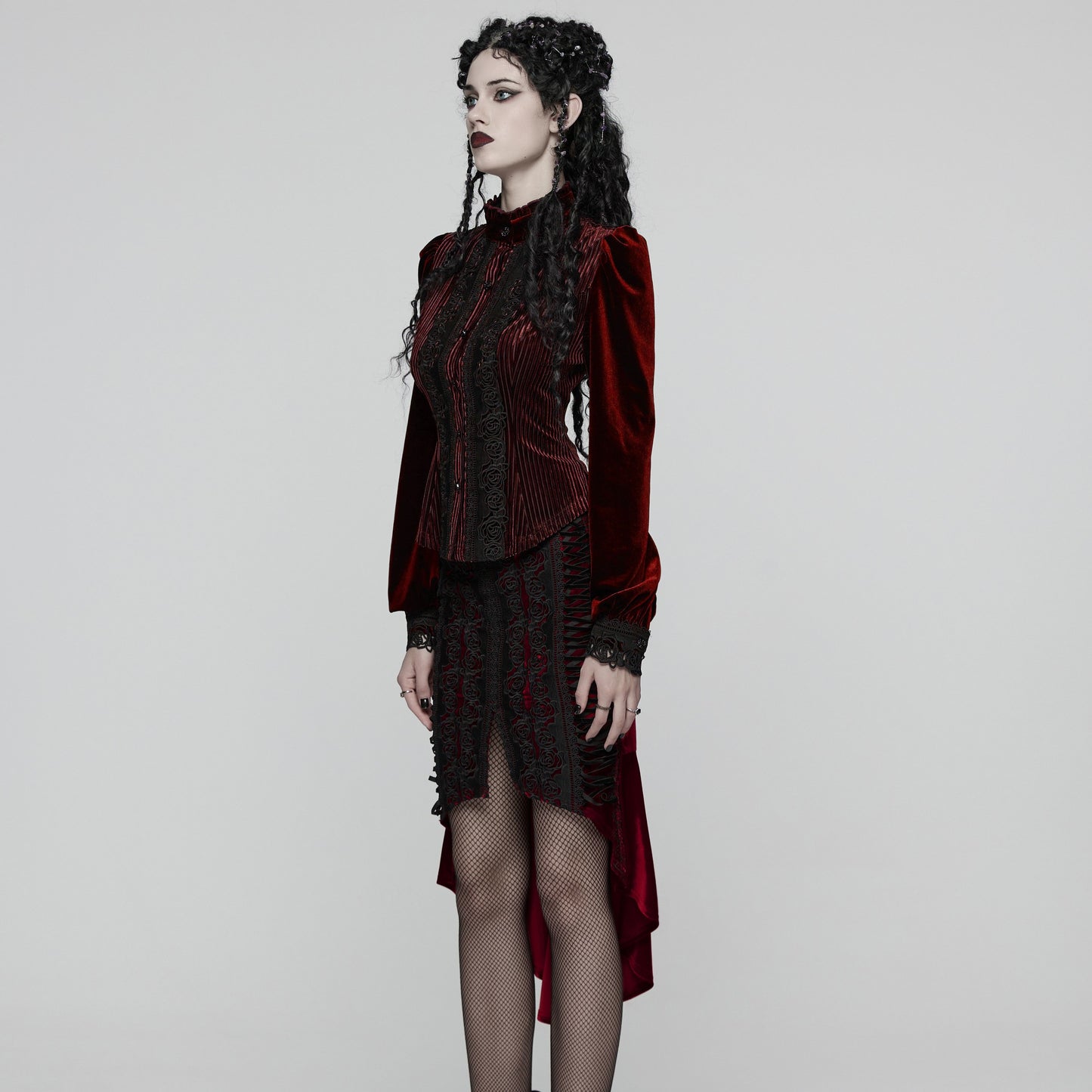 Punk Rave Hold Me Rok Rood - Zwart