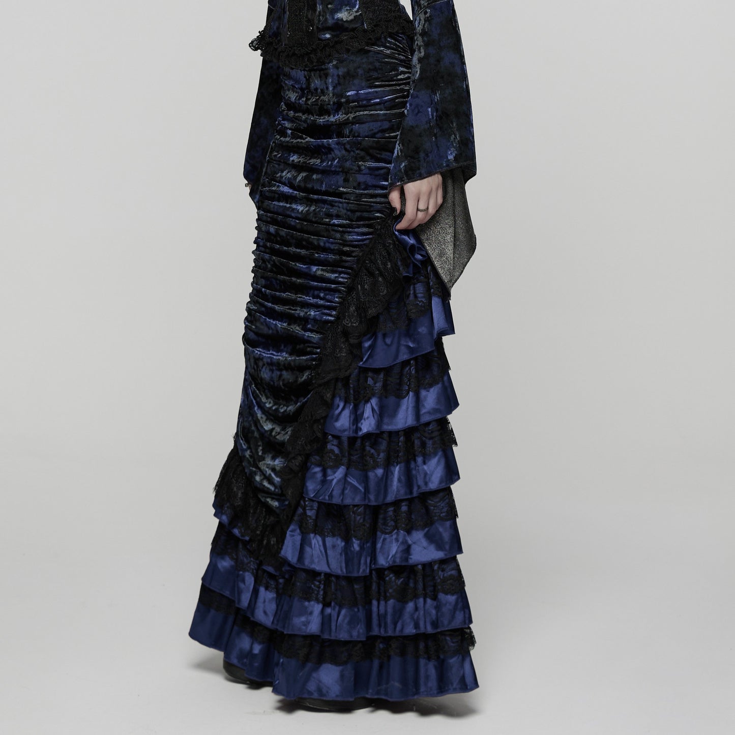 Broken Promise Maxi Rok Blauw - Zwart