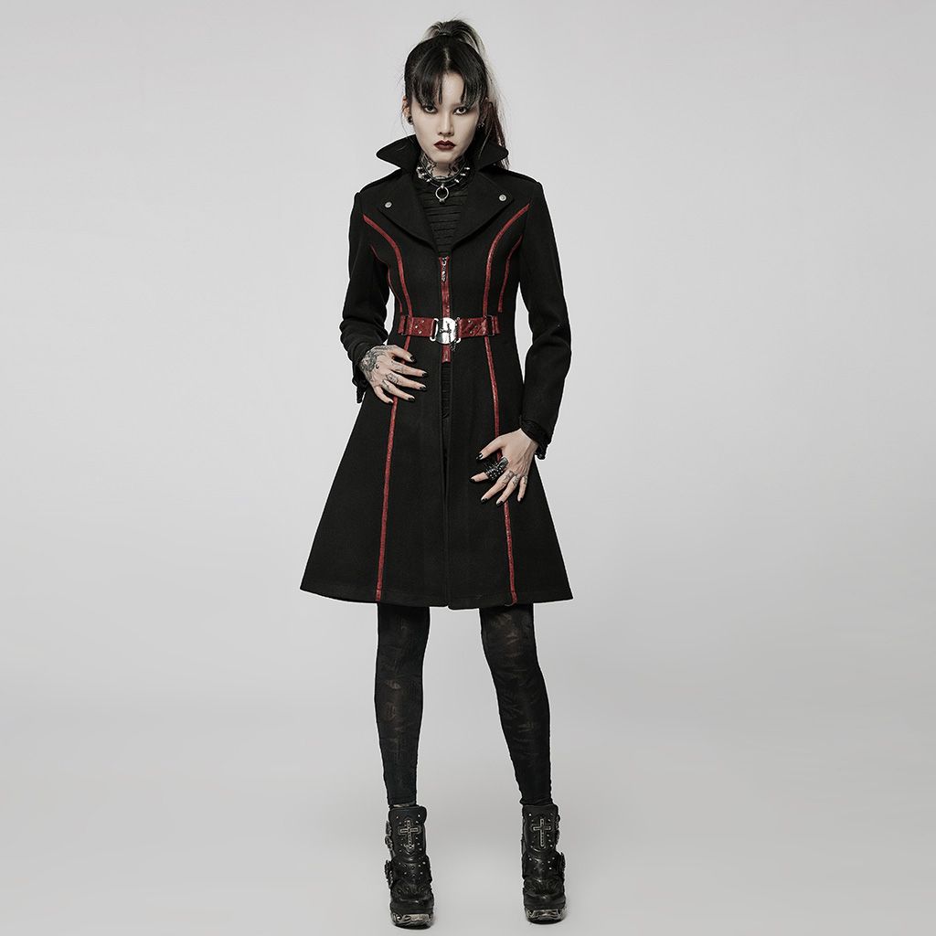 My Time Coat Black - Red