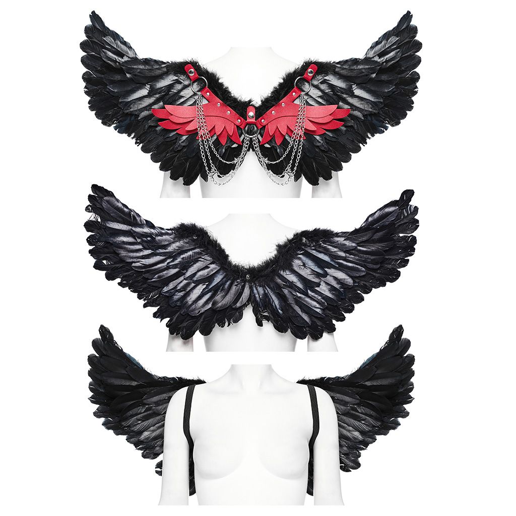 Black - Red Angel Wings Harness