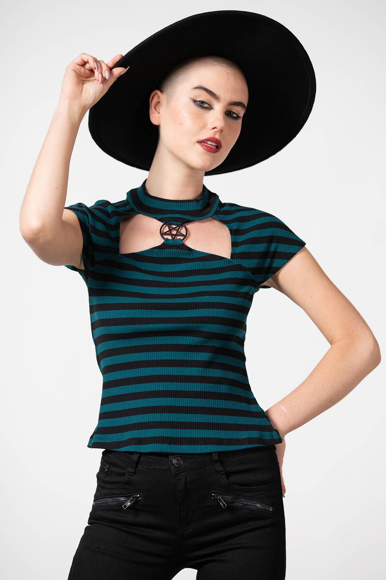 Killstar Lamia Top Groen - Zwart