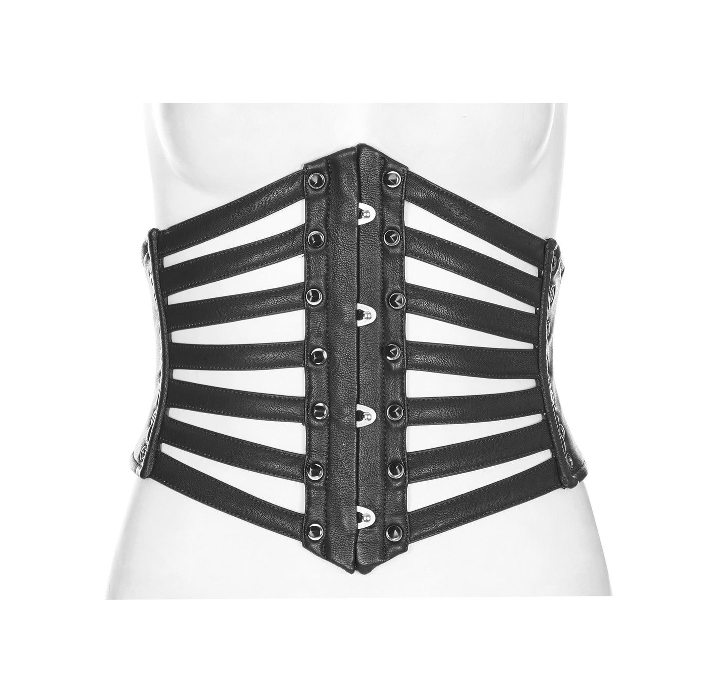 Caged Corset Girdle Faux Leather