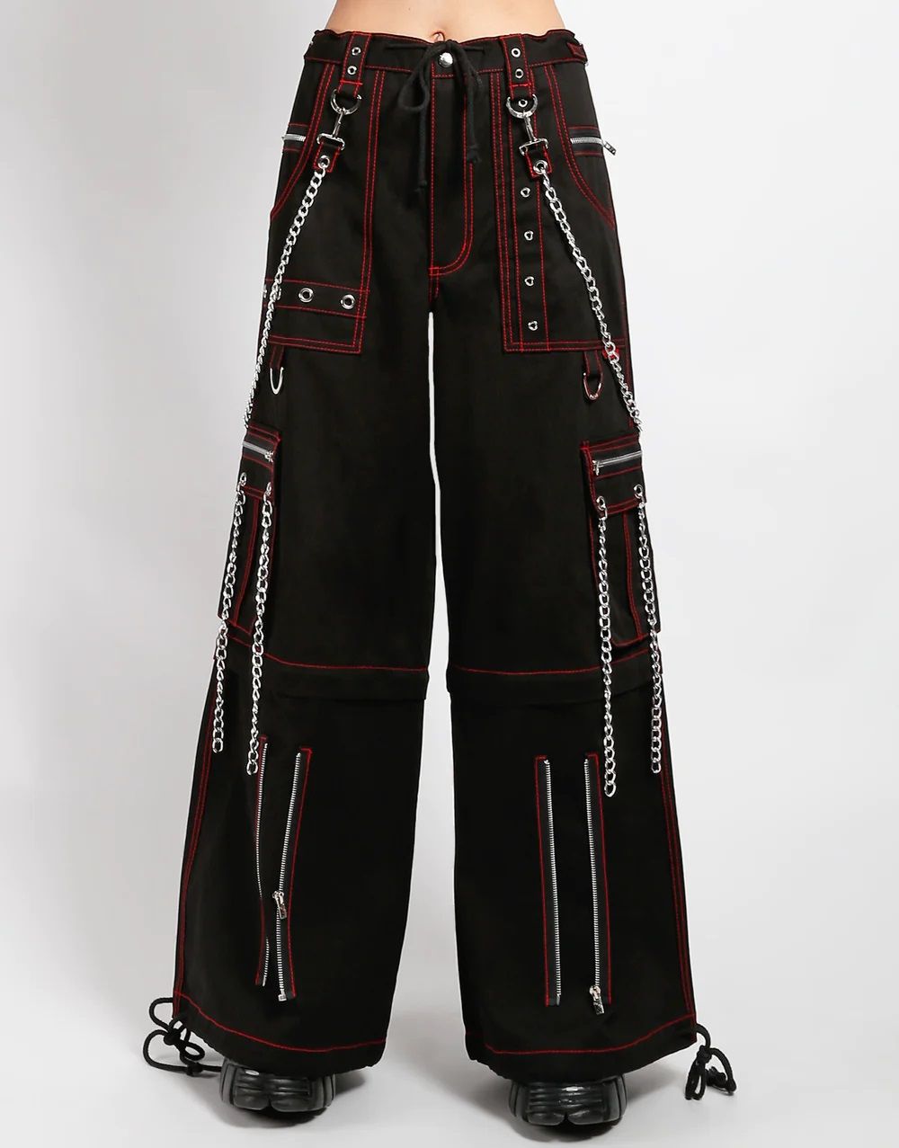 Chain to Chain Pants Black - Red