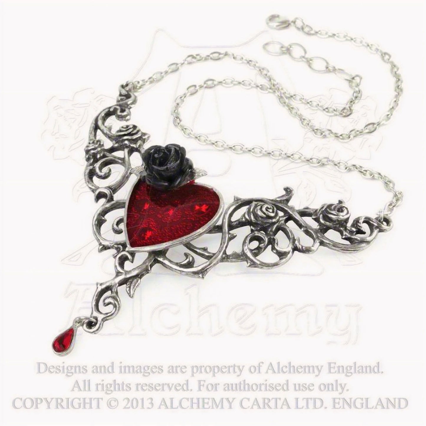 The Blood Rose Heart Halsketting