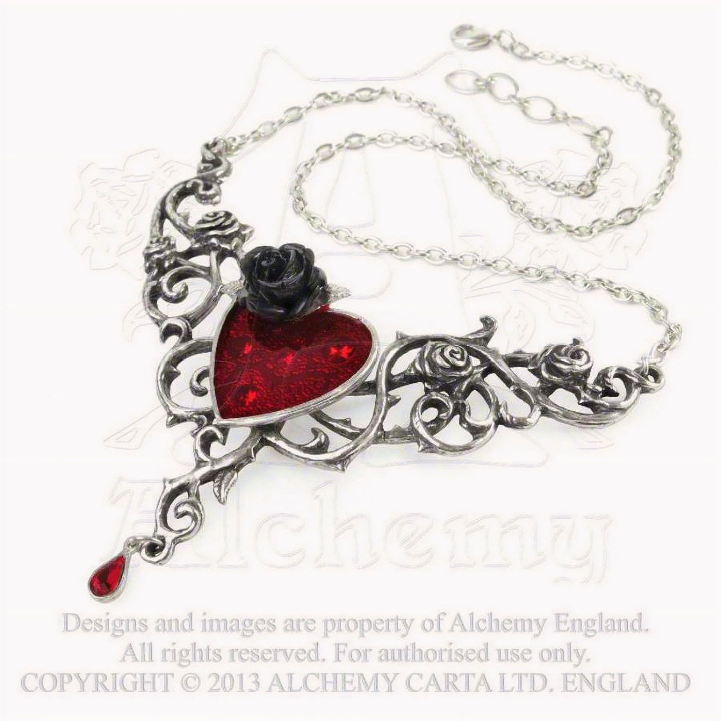 The Blood Rose Heart Halsketting