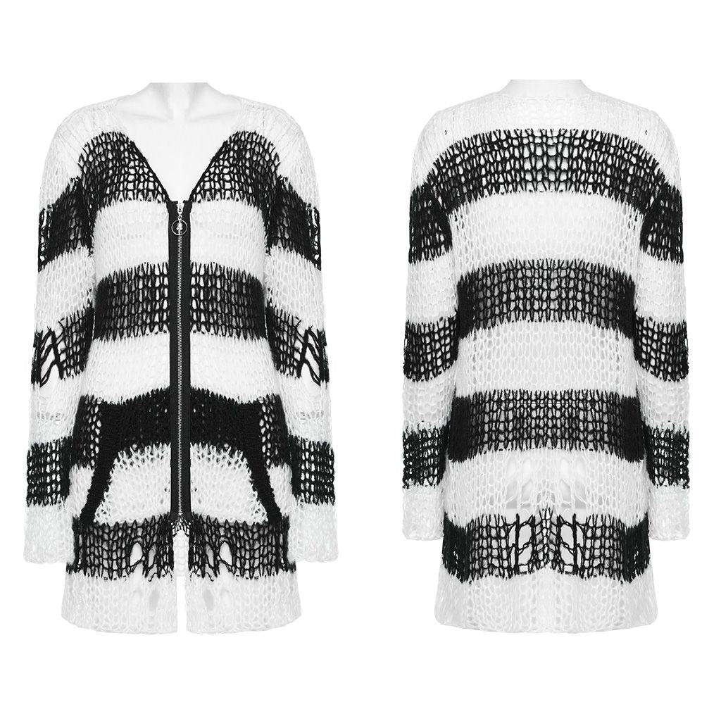 Viral Cardigan Black - White
