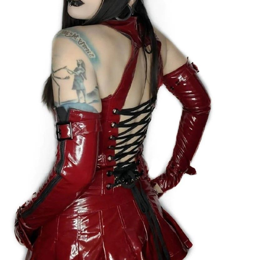 Elbow Length PVC Gloves Red