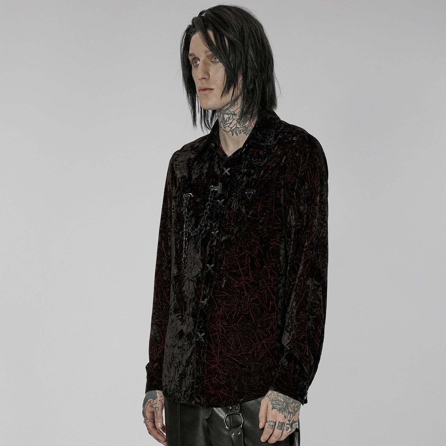 Crushed Shirt Black - Red