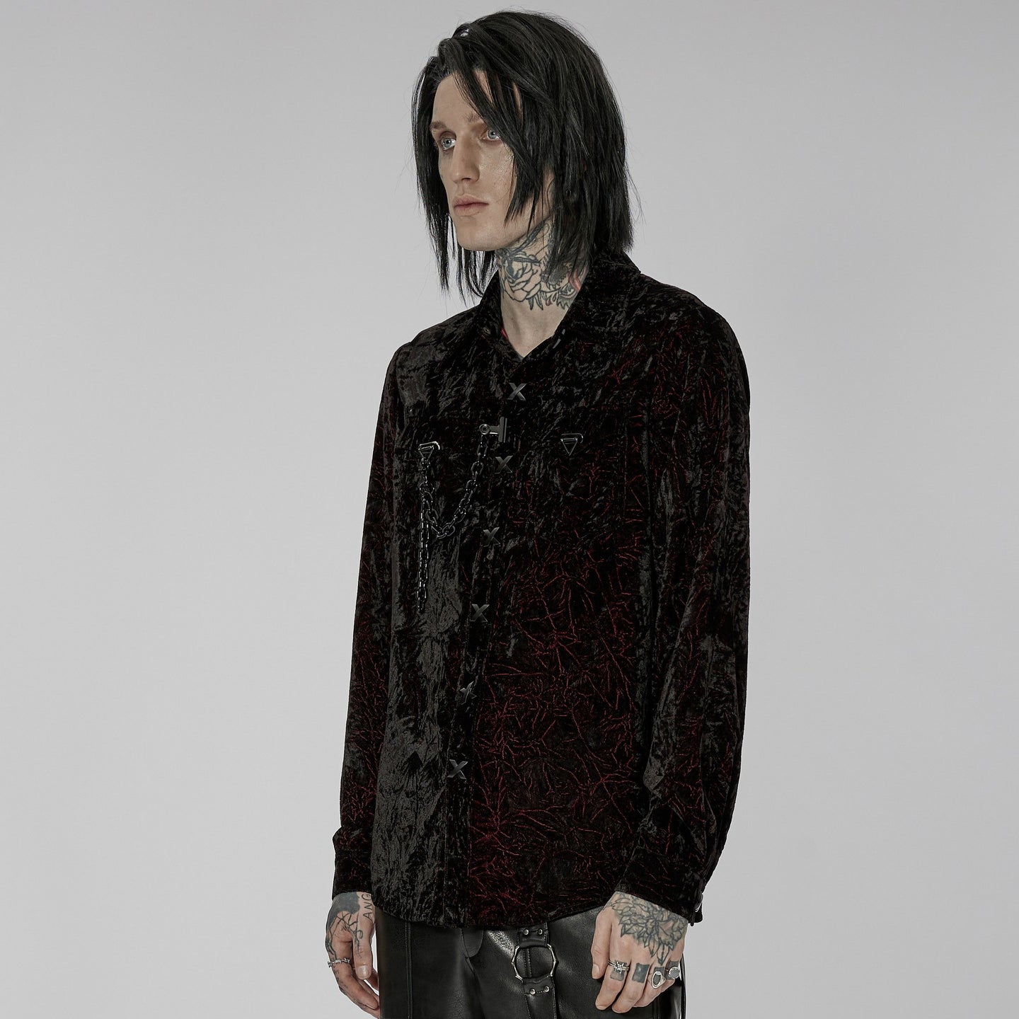 Crushed Shirt Black - Red