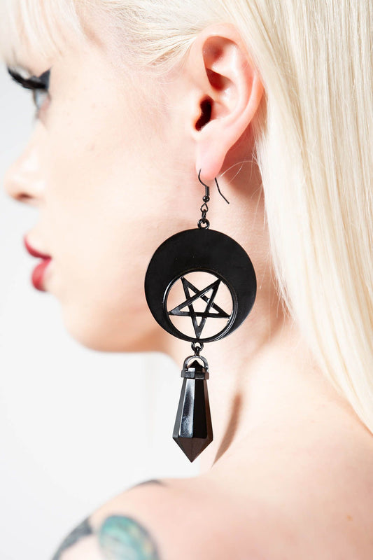 Killstar Crescent Charm Oorbellen