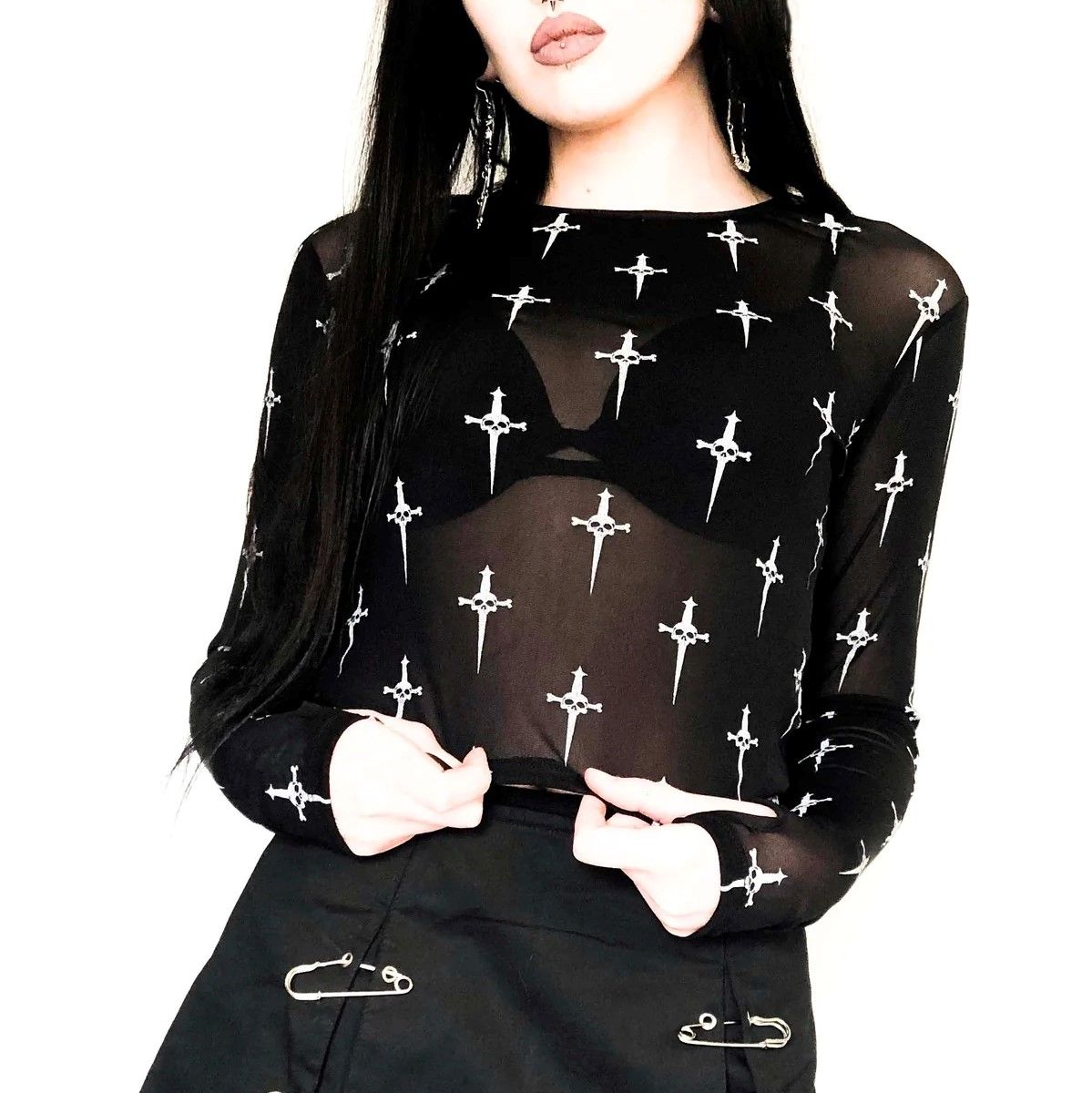 Lip Service Dagger Print Top