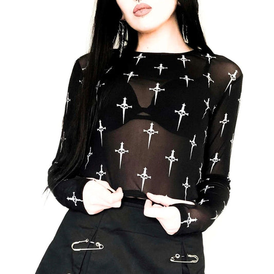 Lip Service Dagger Print Top