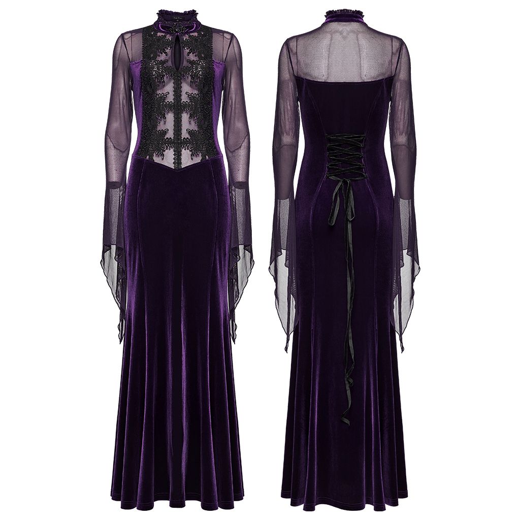 Sweet Dreams Maxi Jurk Paars - Zwart