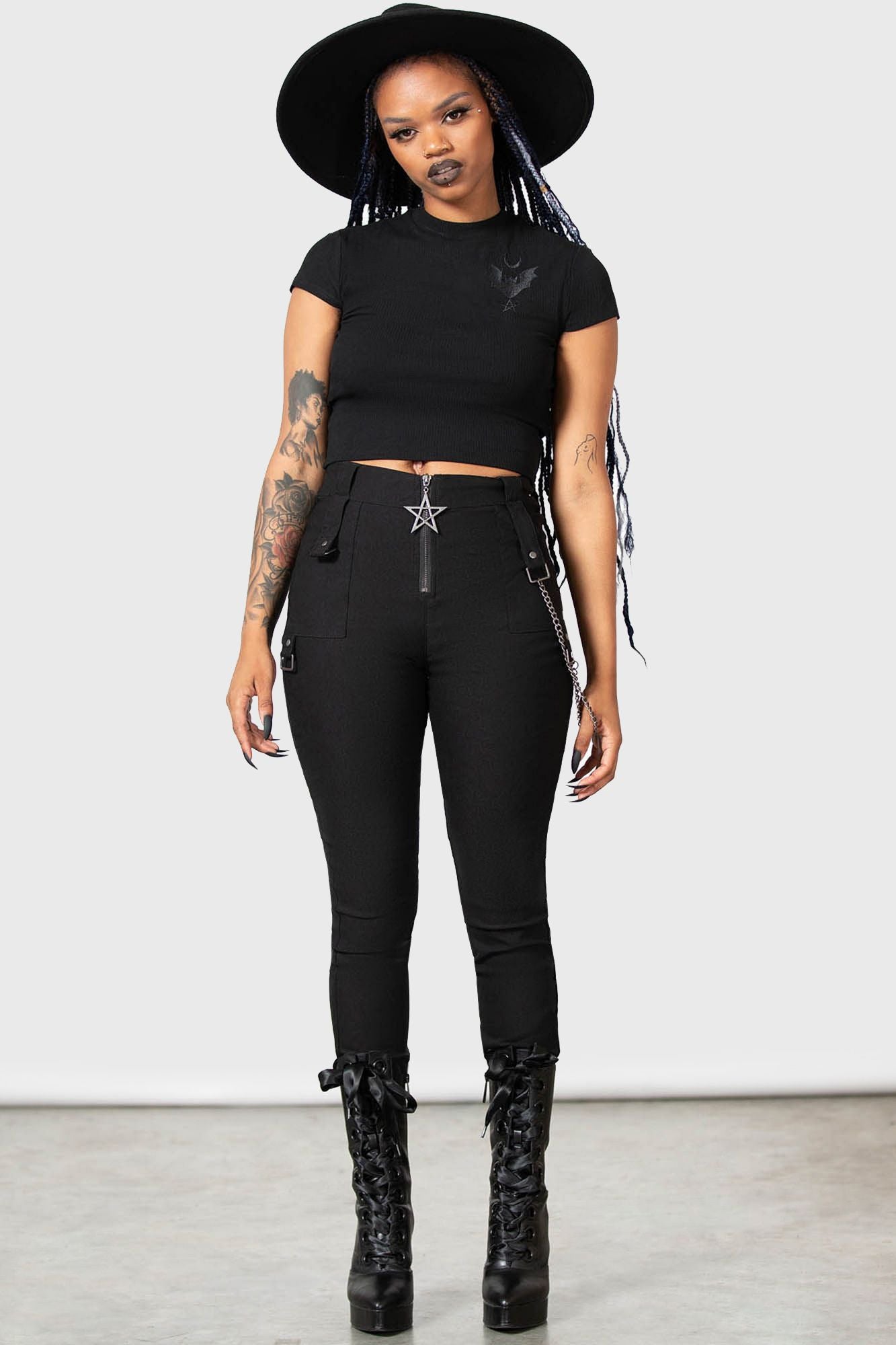 Killstar Tartanarchist Trousers Black