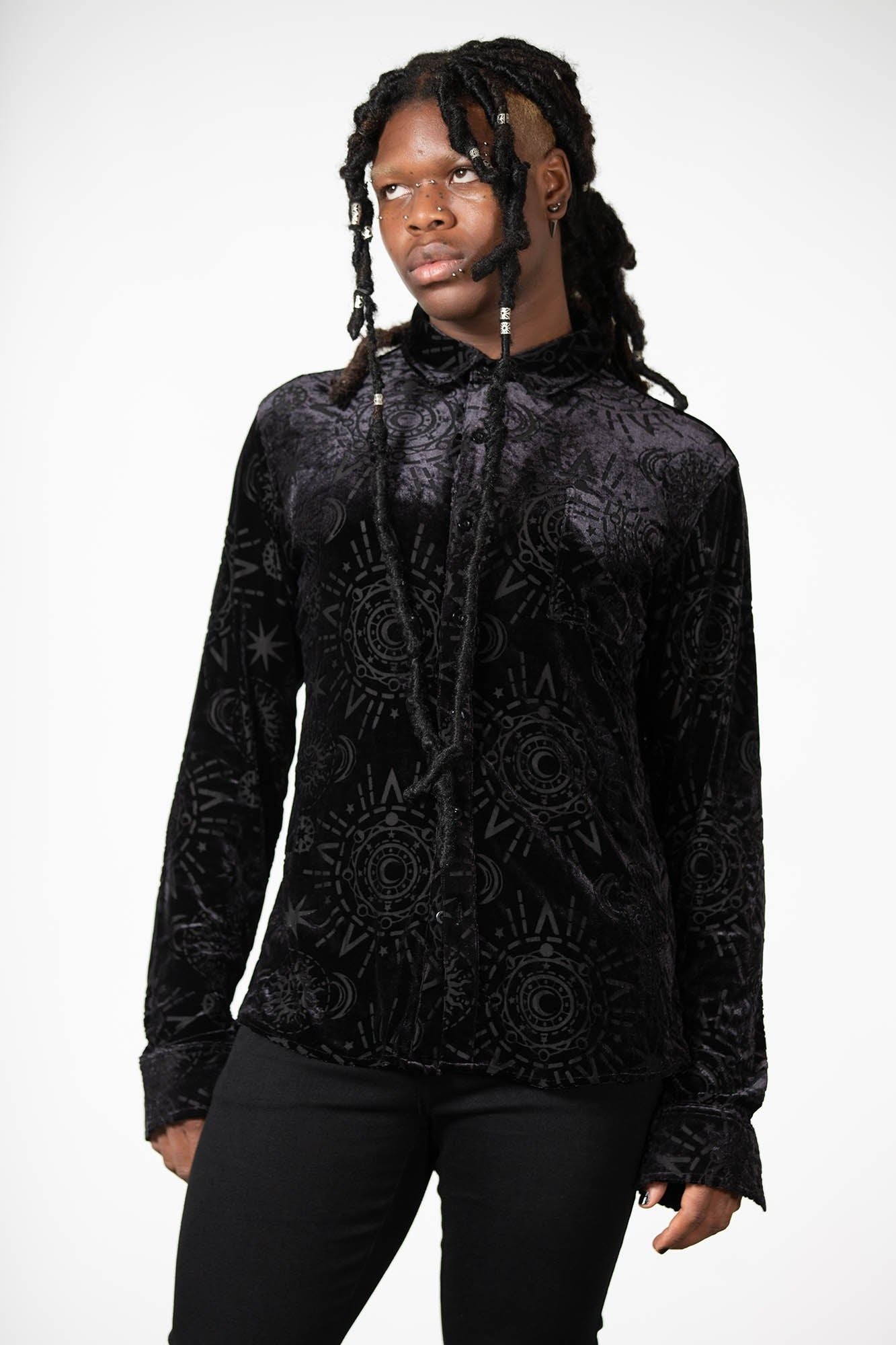 Killstar Alchemight Burnout Button-Up Shirt