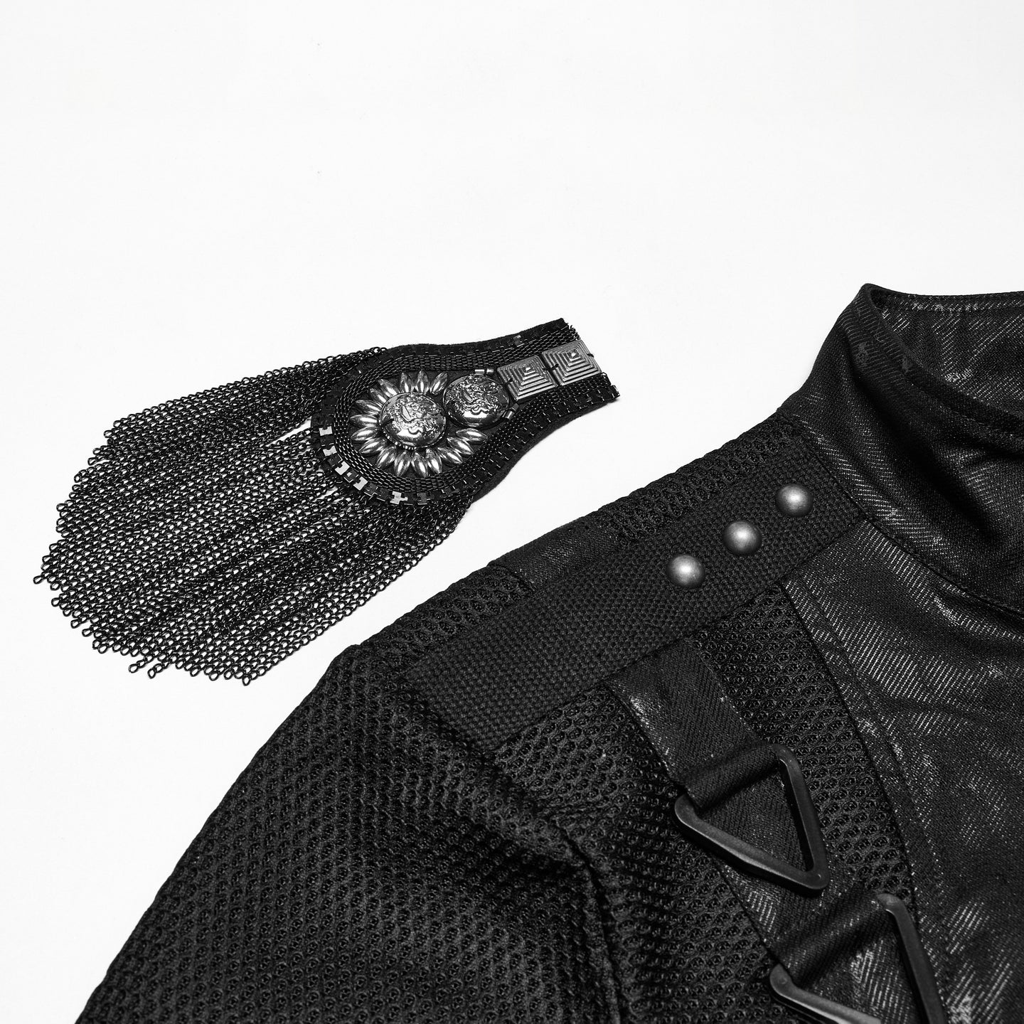 Punk Rave Black Mission Top - Shrug Male