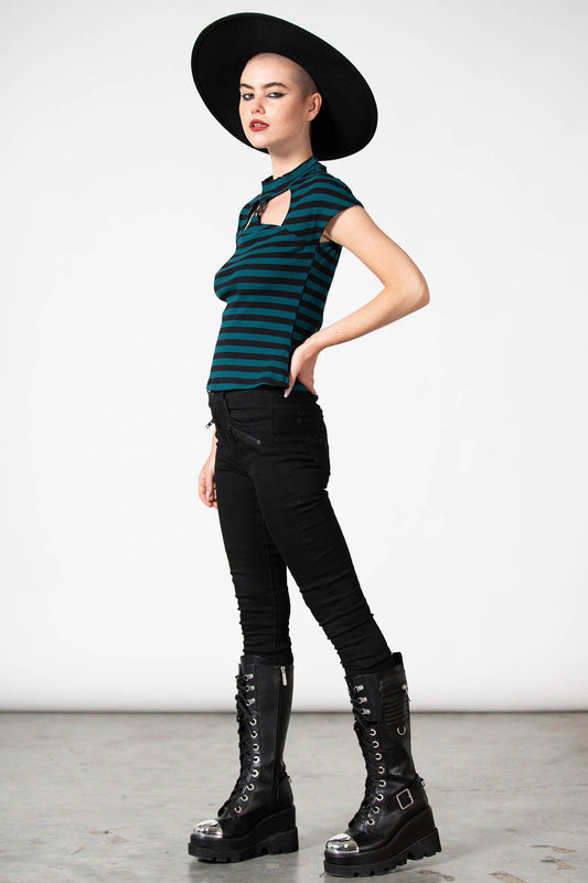 Killstar Lamia Top Green - Black